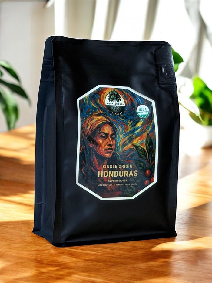 Equal Roots organic Honduras single-origin coffee bag