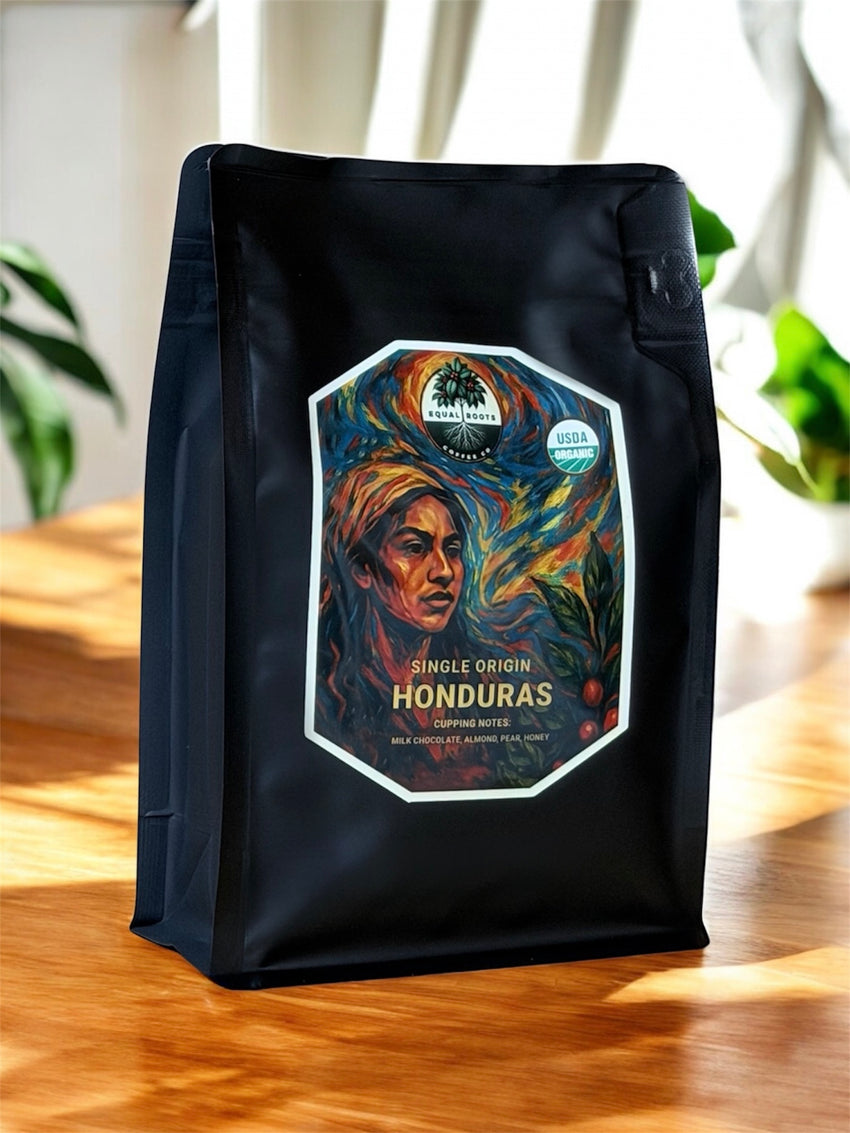 Equal Roots organic Honduras single-origin coffee bag